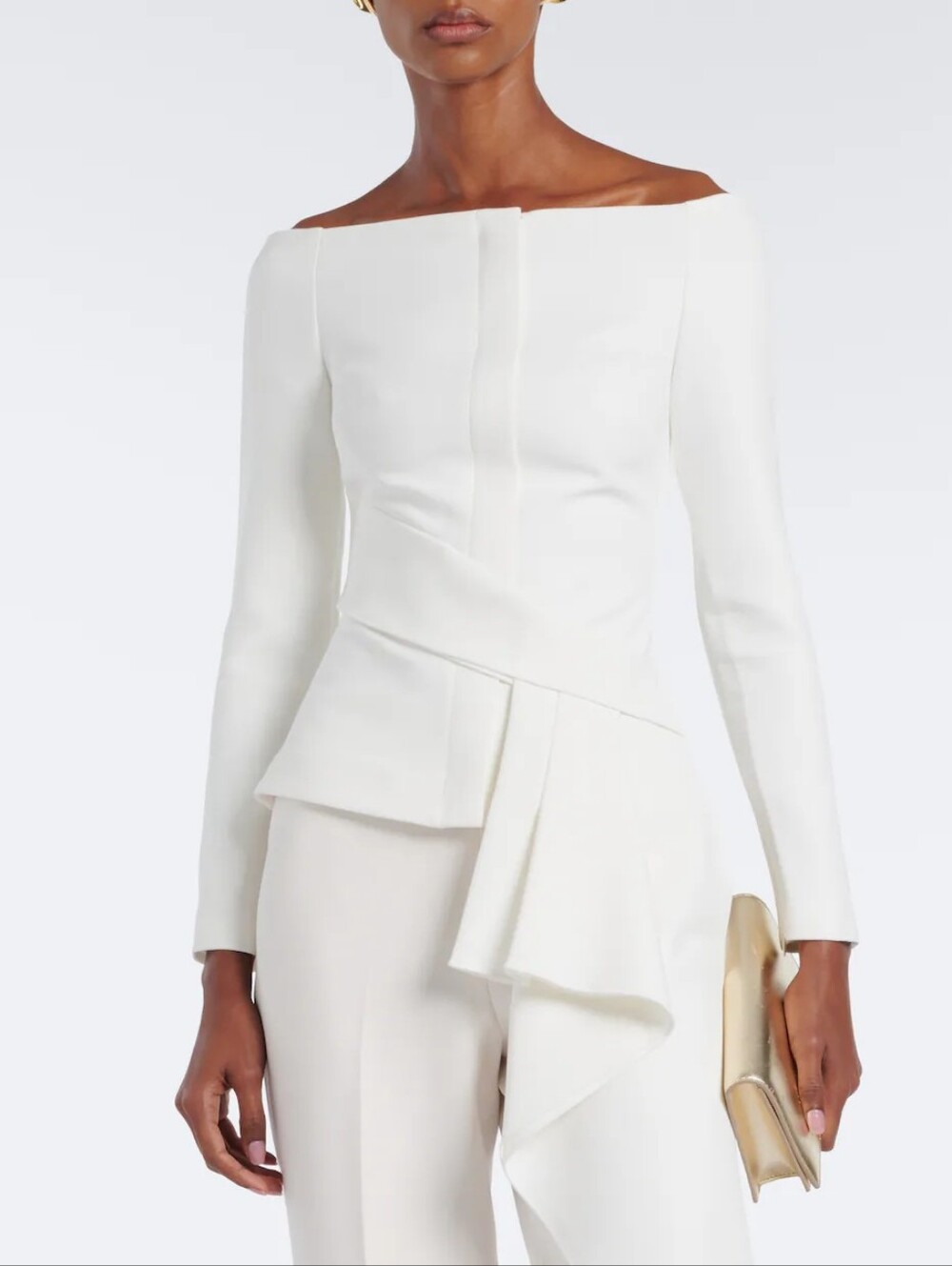Roland Mouret Asymmetric off-shoulder crepe jacket